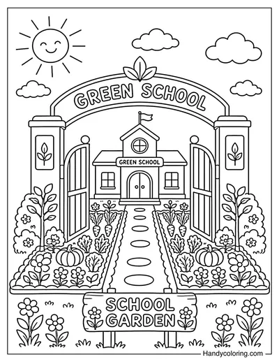 Eco-Friendly School Garden Entrance