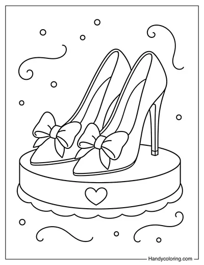Elegant Bow High Heels on Display Stand