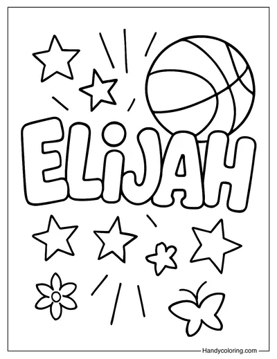 Elijah Name Coloring Page