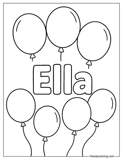 Ella Name Coloring Page