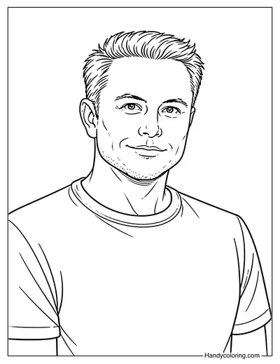 Elon Musk Smiling Coloring Page