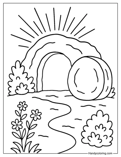 Empty Tomb Easter Coloring Page