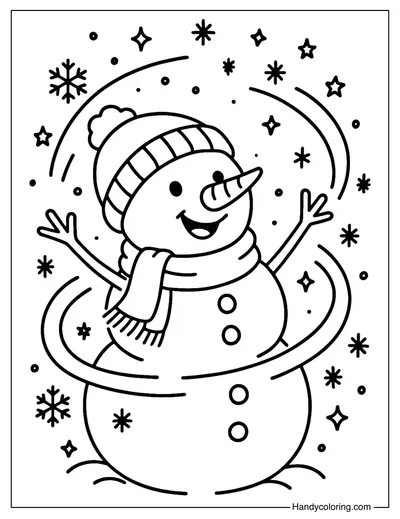 Enchanted Snowman Coloring Page