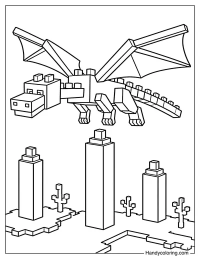 Ender Dragon Flying Over the End