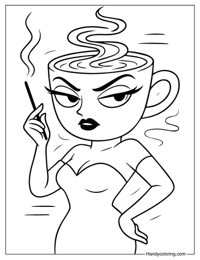 Espressona Signora Coloring Page