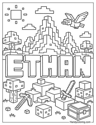 Ethan with Minecraft