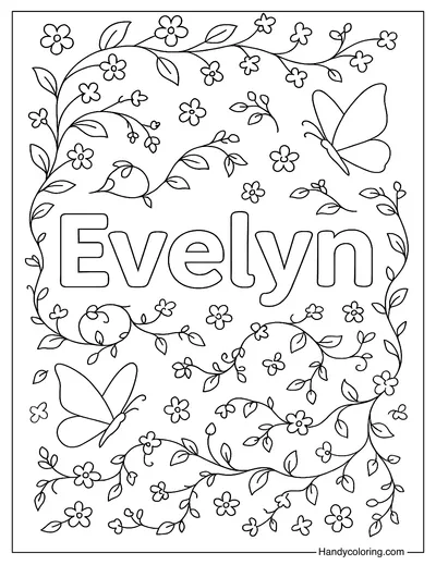 Evelyn Name Coloring Page