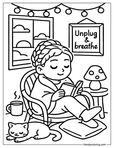 Evening Wind Down Coloring Page