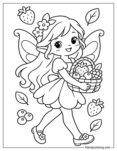 Fairy Carrying a Basket of Berries