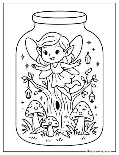 Fairy Forest in a Jar Coloring Book