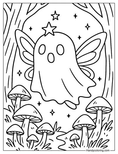 Fairy Ghost Coloring Page