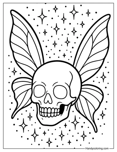 Fairy Skull Coloring Page