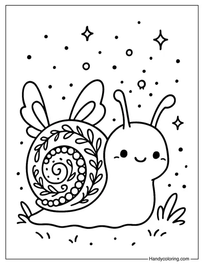 Fairy Snail Coloring Page