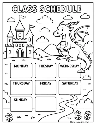 Fairy Tale Schedule Coloring Page