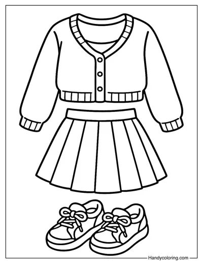 Fall Fashion Duo Coloring Page
