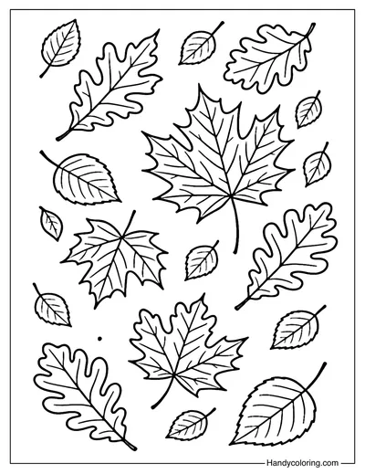Falling Leaves Coloring Page