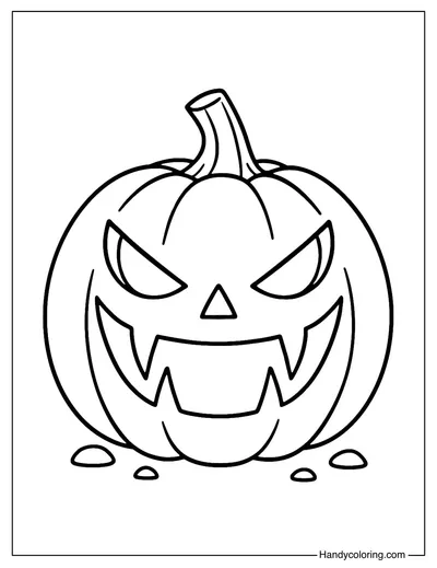 Fanged Jack-o-lantern Coloring Page