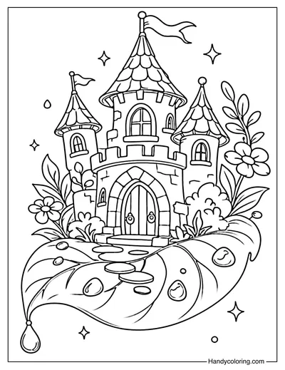 Fantasy Castle on Leaf