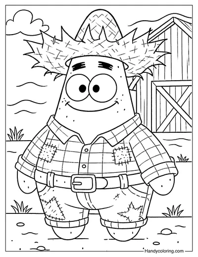 Farmer Patrick Star Coloring Page