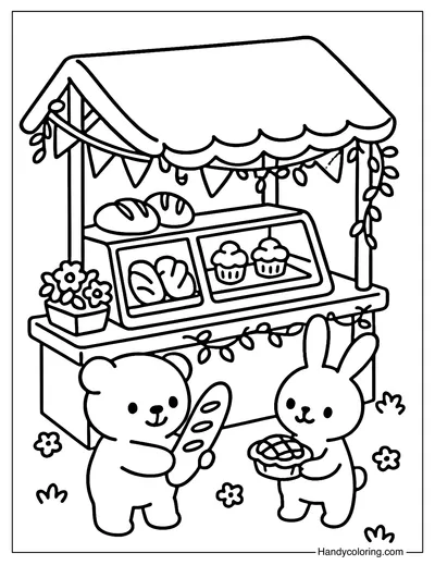 Farmer's Market Bakery Coloring Page