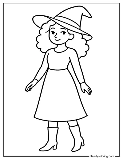 Fashion Witch Coloring Page