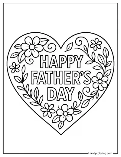 Father's Day Card Coloring Page