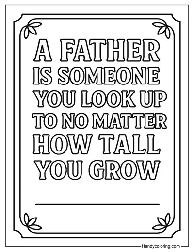 Father's Day Quote Coloring Page