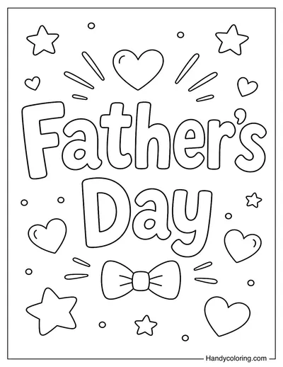 Father's Day with Bow and Hearts