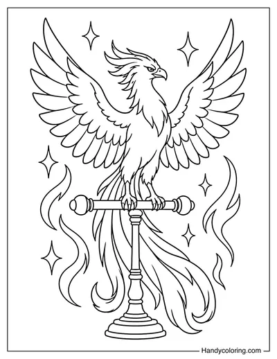 Fawkes the Phoenix Spreading Its Wings