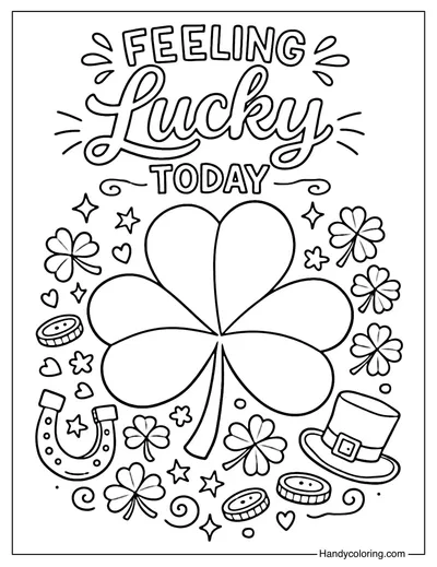 Feeling Lucky Today Coloring Page