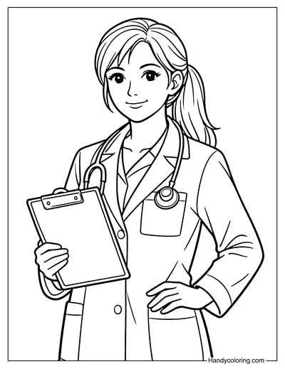 Female Doctor Coloring Page