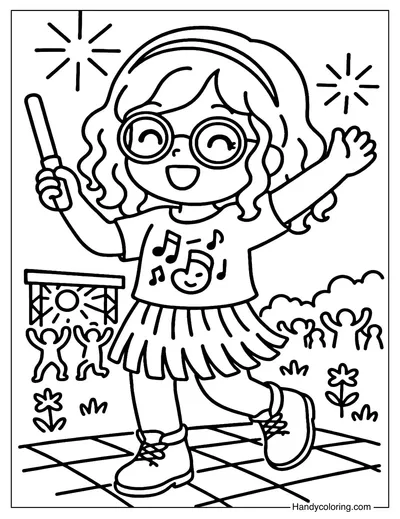 Festival Glow Girl Coloring Page