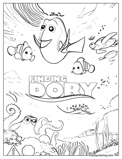 Finding Dory Coloring Page Printable