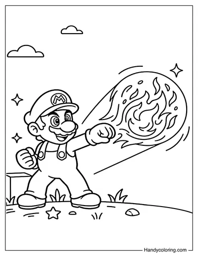 Fire Mario Throwing Fireball