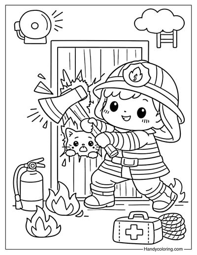 Firefighter with Axe