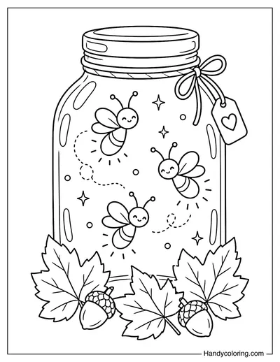 Fireflies Glowing Inside a Glass Jar