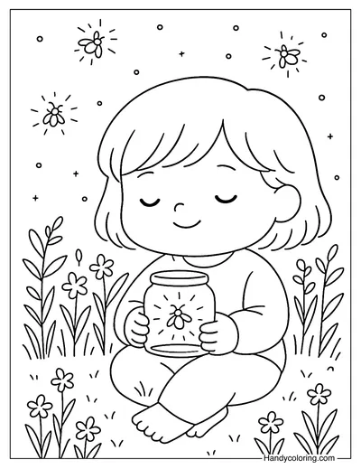 Firefly Glow Garden Coloring Page