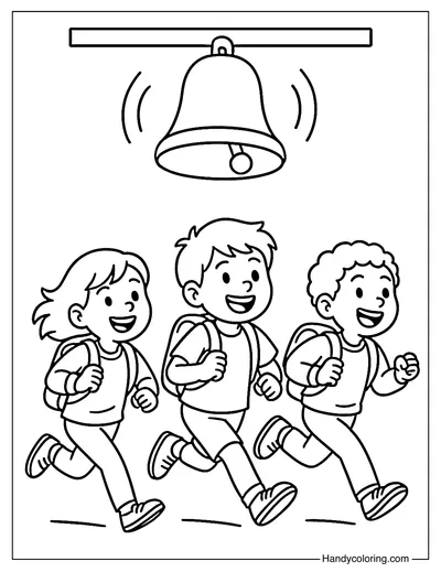 First Bell Ringing Coloring Page