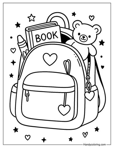 First Day Backpack Coloring Page