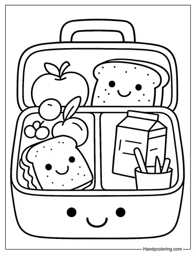 First Day Lunchbox Coloring Page