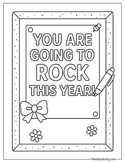 First Day Message Board Coloring Page