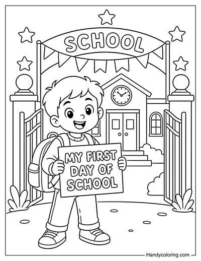 First Day of School with Backpack
