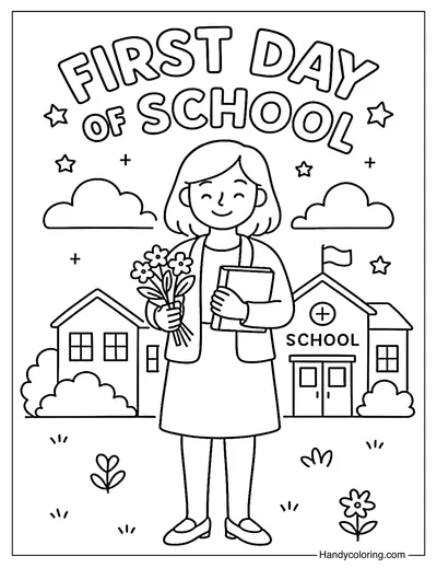 First Day of Teaching Coloring Page