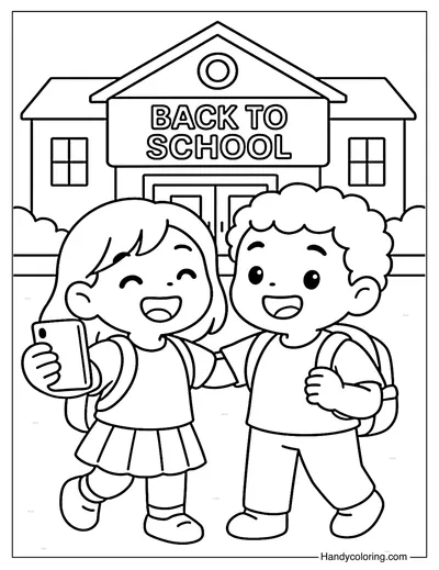 First Day Selfie Coloring Page