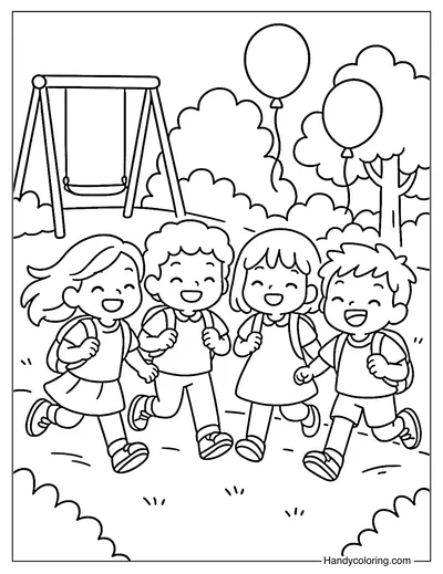 First Recess Coloring Page