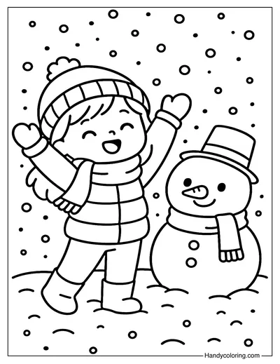 First Snow Coloring Page
