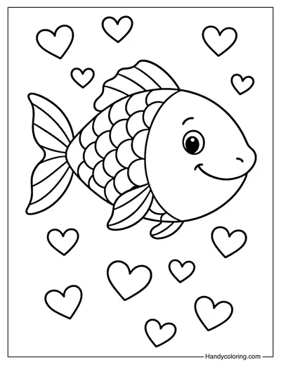 Fish Rosh Hashanah Coloring Page