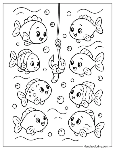 Fish Underwater Around Hook