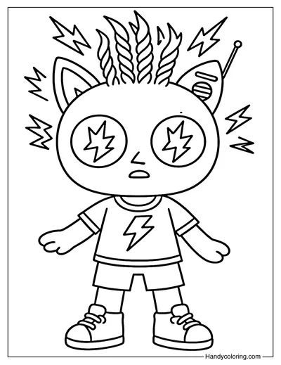Fizzle Finn Doll Coloring Page