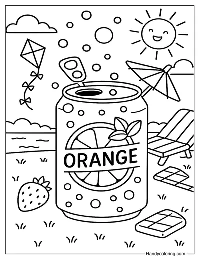 Fizzy Orange Soda Coloring Page